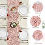 AGIRL 6 Pack Dusty Pink Cheesecloth Table Runner 10FT Boho Gauze Home Decor | - Image 7