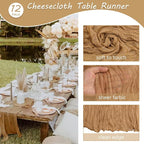 12 Pack 10Ft Cheesecloth Table Runner 35x120 Inch Boho Gauze Table Runner - Image 4