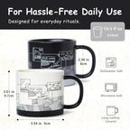 Jottings Couple Mug Set Gift 10.5 oz, Tazas de Cafe Bonitas Set Modernas | - Image 7