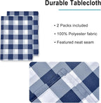 Checkered Tablecloth, 2 Pack, 54 x 80 inch, Stain and Wrinkle Resistant - Image 4