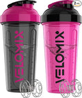 VELOMIX 2 Pack 28oz Protein Shaker Bottle by VELOMIX