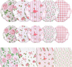 NatNarr 50 Set Pink Floral Plates and Napkins Fancy Tea Party Decor | 9" Floral by NatNarr