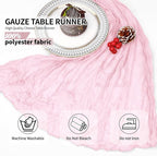 12 Pack Light Pink Cheesecloth Table Runner 10Ft, Gauze Table Runners 21.5 x - Image 4