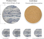 Set of 6 Navy Abstract Onyx Marble Coasters - Image 4