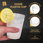 R-kay Clear Plastic Cups, 50 Pack Heavy Duty 10 OZ Disposable cups, Plastic - Image 5