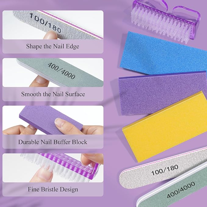 Nail Soaking Bowl, IKOCO Gel Nail Polish Remover Kit with Manicure Bowl, Cuticle Oil, Easily Soak off Dip Powder Remover for Salon-Quality Results at Home, Purple