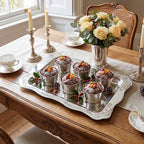 4 Pack 18.9" x 12.8" Large Silver Serving Trays - Image 3