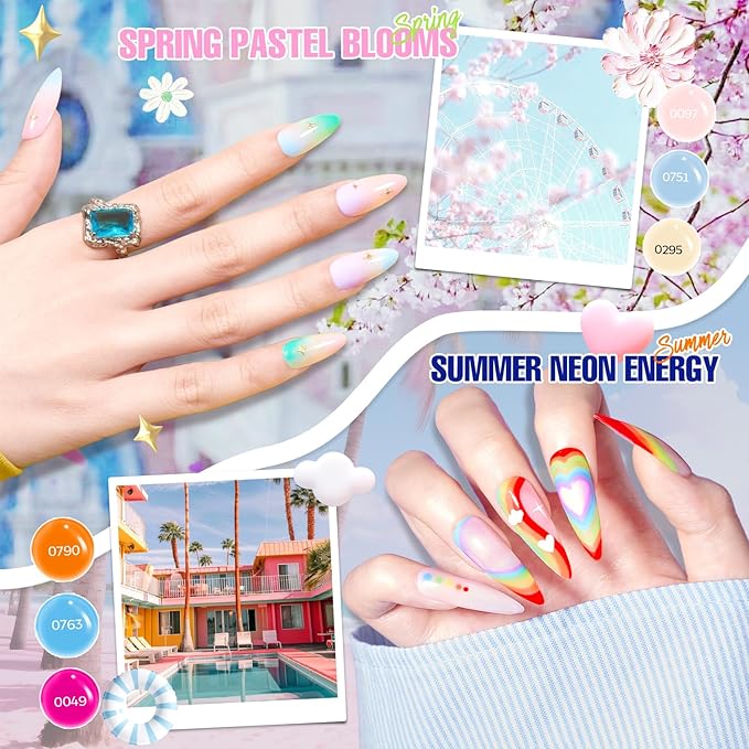 MEFA 60 Pcs Gel Nail Polish Kit with U V Light, 32 Colors All Seasons Nude Gel Nail Polish Set with Base and Matte/Glossy Glitter Top Coat Nail Art DIY Decorations Manicure Tools Gifts for Women