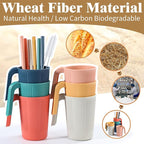 Wheat Straw Coffee Mugs 6-Pack– Unbreakable & Lightweight Cups, 12oz Stackable - Image 3