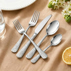 40 Piece Silverware Set for 8, Vintage Stainless Steel Flatware Set | Stone - Image 6