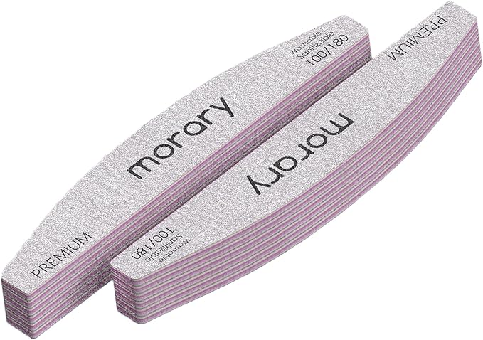 Nail File 100/180 Grit Nail Files for Natural Nails Acrylic Nails Double Sided Emery Board Fingernail Files Limas para Acrilico 12 Pack