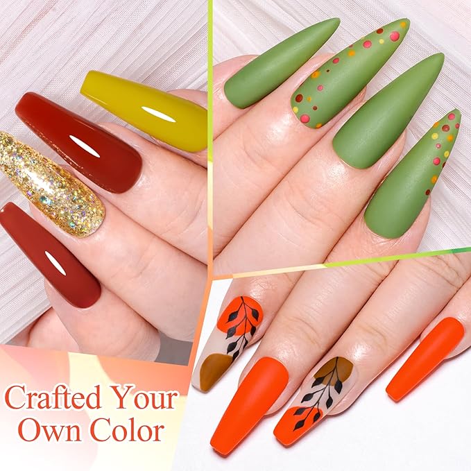 MEET ACROSS 12pcs Gel Nail Polish Set,Soak Off UV LED Lamp Gel Nail Polish Kit,Fashion Shimmer Nail Art Design Gifts for Women Manicure Salon (Brown Series)