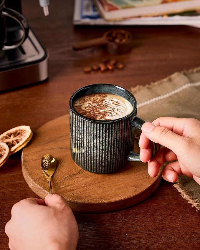 famiware Coffee Mug Set for 4, Star 12 oz Catering Mugs Cup Set - Image 5
