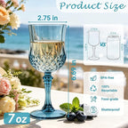 48Pack Plastic Wine Glasses, 7oz Vintage Goblets - Image 2