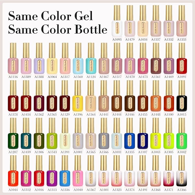 Double Rhythm 0.50 OZ Gel Polish Hema Free Same Color Same Bottle Golden Round Translucent Neutral Natural Milky 15 ML Jelly UV Polish Art DIY at Home (Burnt Orange-C1448)
