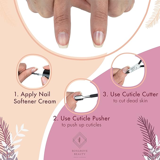 Professional Cuticle Cutter & Pusher Trimmer Manicure Tools with Double Spring– Perfect Nail Care Tool for Manicure & Pedicure Beauty at Home/Spa/Saloon