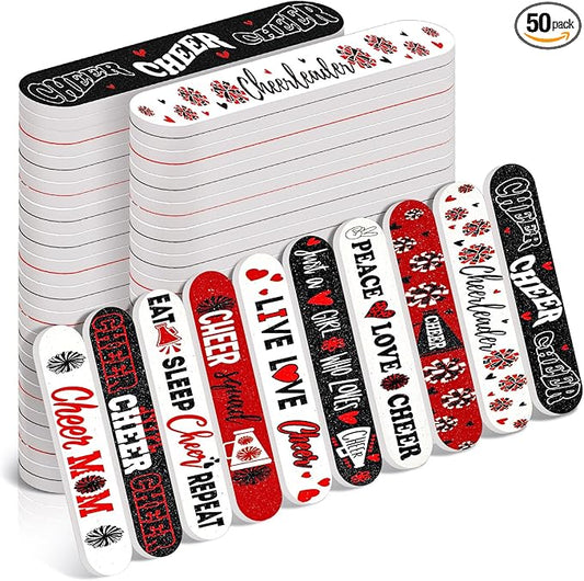 50 Pack Cheerleader Gifts Bulk for Team Funny Cheerleaders Nail Files Party Favors Cheer Gifts Cheerleading Favors for Women Girls Teammates