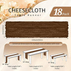 18 Pack Cheesecloth Table Runner 10FT Brown Table Runner Boho Gauze Cheese - Image 2