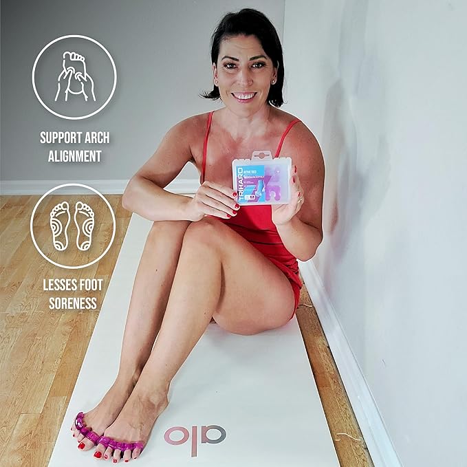 TRIHARD Toe Spacers | Foot Alignment & Bunion Relief | One Size Silicone Yoga Toe Separators & Post-Run Toe Corrector for Mobility & Pressure Relief