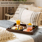 Wooden Serving Tray with Metal Handles|Ottoman Tray - Image 2
