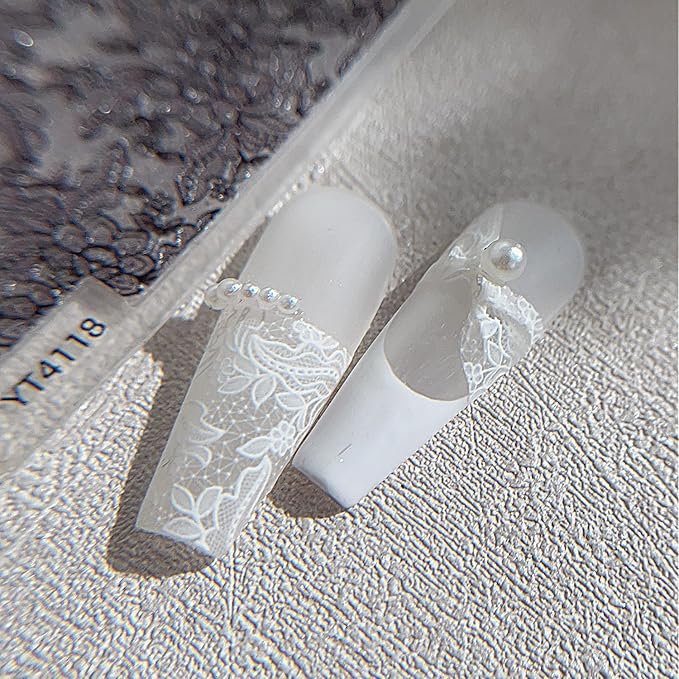1 Sheets Embossed Lace Nail Decals for Nail Art Black White Flower Nail Stickers 5d Self-Adhesive Lace Flowers Nail Decals Fall Winter Nail Decoration for Women Nails Designs Accessories
