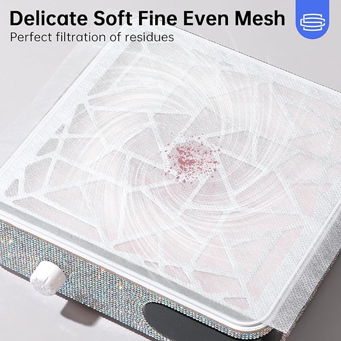 50PCS Nail Dust Collector Filter Cotton, PP Material Dust Collector Nail Tech Filter Cotton Pad Replacement Nail Vacuum Dust Vollector Filters Film Paper for Nail Supplies
