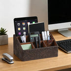 PU Leather Desktop Organizer, Home Luxury Remote Control Holder, Office Desk - Image 7