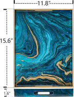 Blue Serving Trays, Plastic Rectangular Serving Tray - Image 3