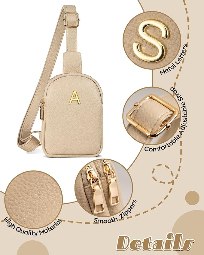 Gifts for College Girl, Initial Lightweight Crossbody Phone Purse for Teen Girls, Mini Shoulder Bag, Birthday Gifts for Women Girls Daughter Granddaughter, Cute Trendy Preppy Stuff for Friend