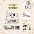 Moucuny 4 Pcs Christian Table Decor Rustic Wooden Block Sign Set - Image 2