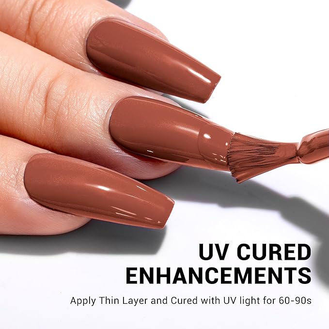 MelodySusie Thick Red Brown Gel Nail Polish,0.5fl oz Nails Soak Off UV LED Light Brown Gel Polish Christmas Gift for Women Nail Art Manicure Salon DIY Nail Design Decoration at Home-A1808