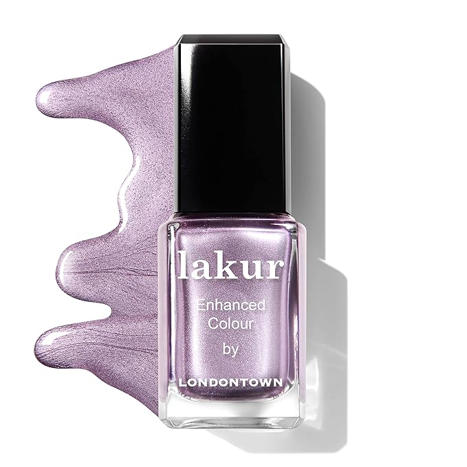 LONDONTOWN lakur Nail Polish - Chip-Resistant, Non-Toxic, Conditions & Hydrates Nails | Shimmery Metallic Purple, Brill-ant, .40 fl oz
