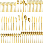 65 Piece Gold Silverware Set by KINGSTONE