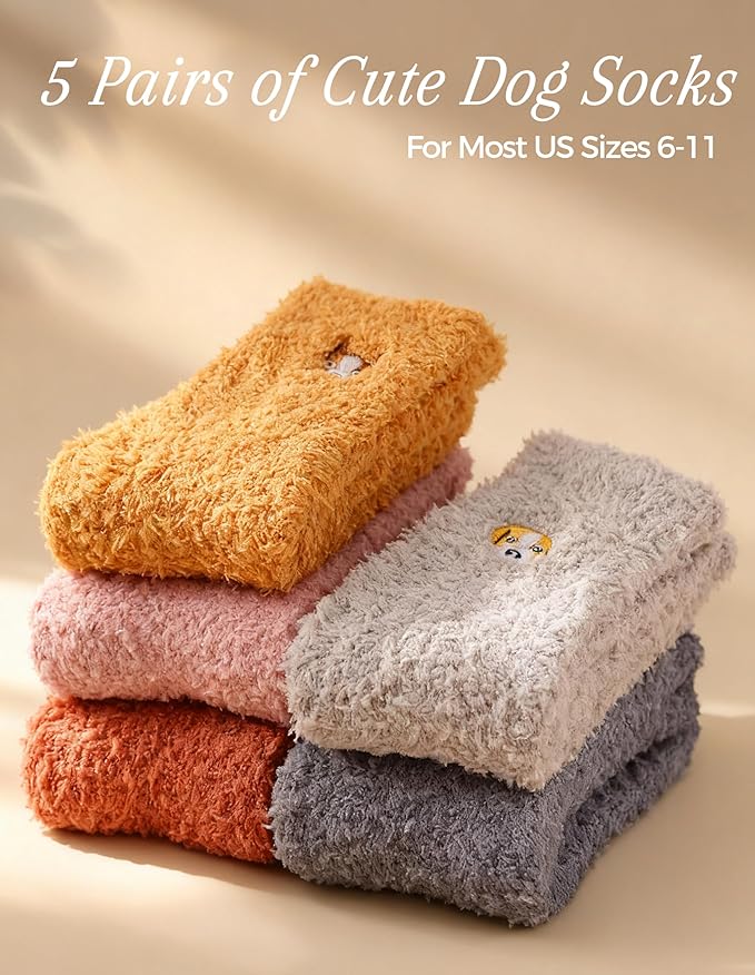 TEHOOK Warm & Cozy Gifts for Women, Stocking Stuufers, Fluffy Fuzzy Plush Sleeping Slipper Socks - Soft Warm Fabric