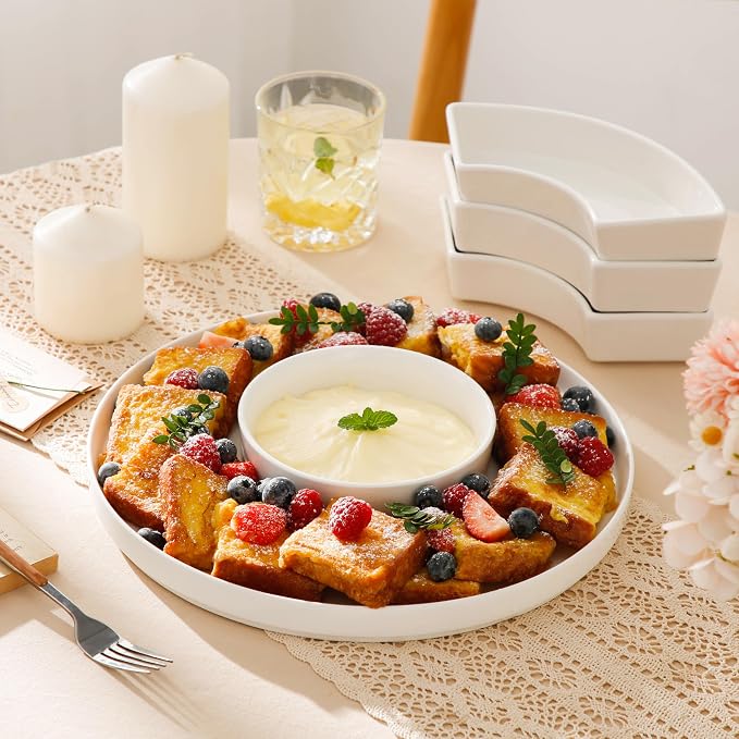 MALACASA Porcelain Divided Serving Dishes, Appetizers Tray, Serving Tray - Image 6