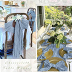 25 Pack Dusty Blue Cheesecloth Table Runner 17 x 108 Inch Gauze Table Runner - Image 3
