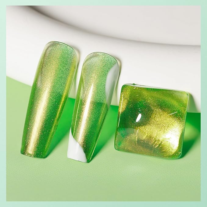 MIZHSE Quick Dry Nail Polish, Holographic Neon Green Nail Polish Air Dry Fast, 15ml/0.5 fl oz Regular Shiny Glitter Oil-based Shimmery Nail Lacquer Non Gel Nail Art Salon Manicure Home DIY