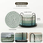 Lazebox Coasters Set of 8 for Drinks, 4 Inch Large Coasters for Coffee Table - Image 4