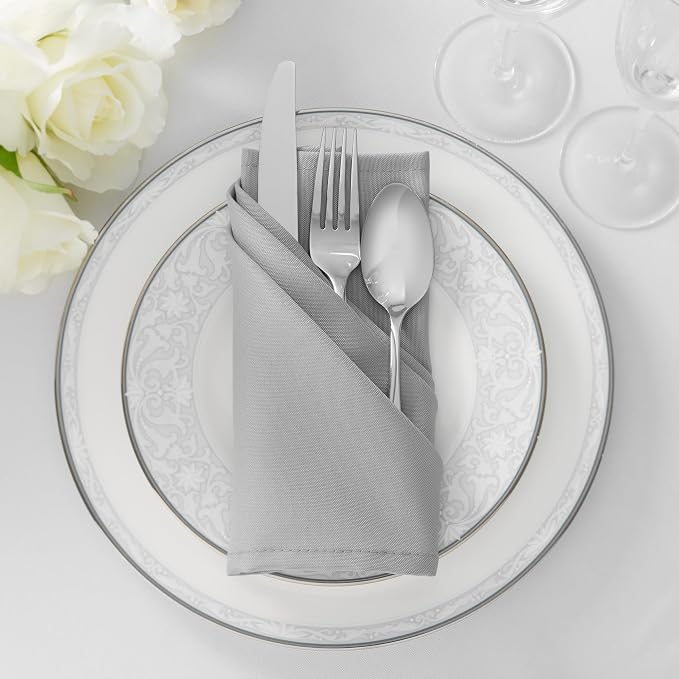 Lann's Linens Set of 12 Cloth Dinner Napkins, 17-inch Polyester Napkins - Image 4