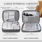 FYY Electronic Organizer, Travel Tech Pouch Bag, Extra Large, Dark Grey | Wrist - Image 3