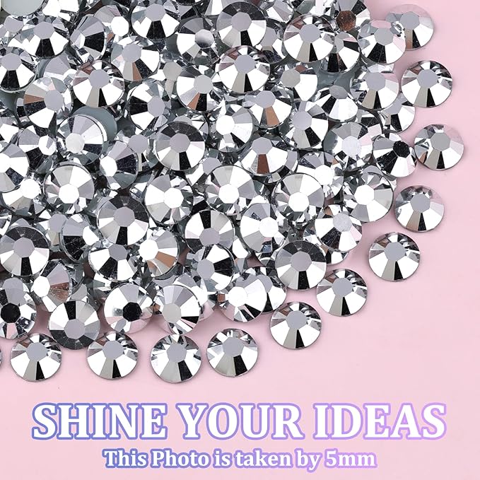 30000Pcs Resin Rhinestones for Bedazzling with Tweezers, Silver Rhinestones for Crafting with B7000 Jewelry Glue for DIY Crafts Clothing Tumblers Shoes Fabric Nail Art