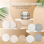10 Pcs Drink Coasters with Holder, 5 Colors Absorbent Coasters - Image 5