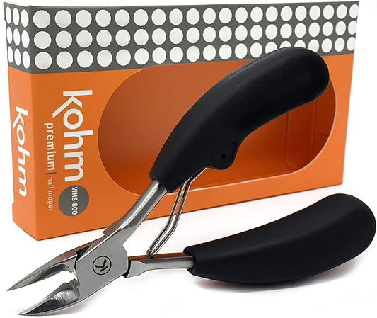 Kohm Toenail Clippers | Extra-Wide Blade & Non-Slip Grip for Thick, Ingrown & Fungal Nails | Heavy Duty Nail Cutter for Seniors, Men, Women & Pets