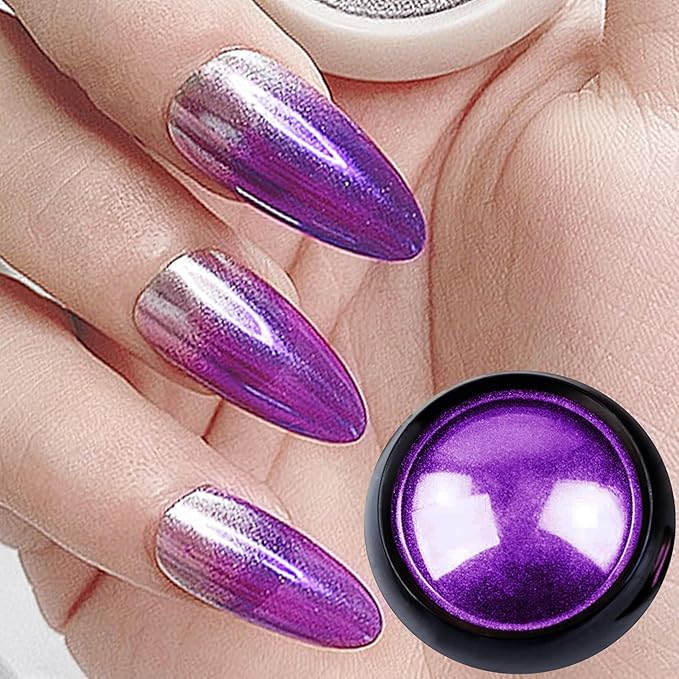 Chrome Nail Powder Luster Mirror Glitter Effect Pigment Iridescent Aurora Fairy Kit for Gel Polish Nail Art Decoration, 6 Colors Chrome Powder for Nails