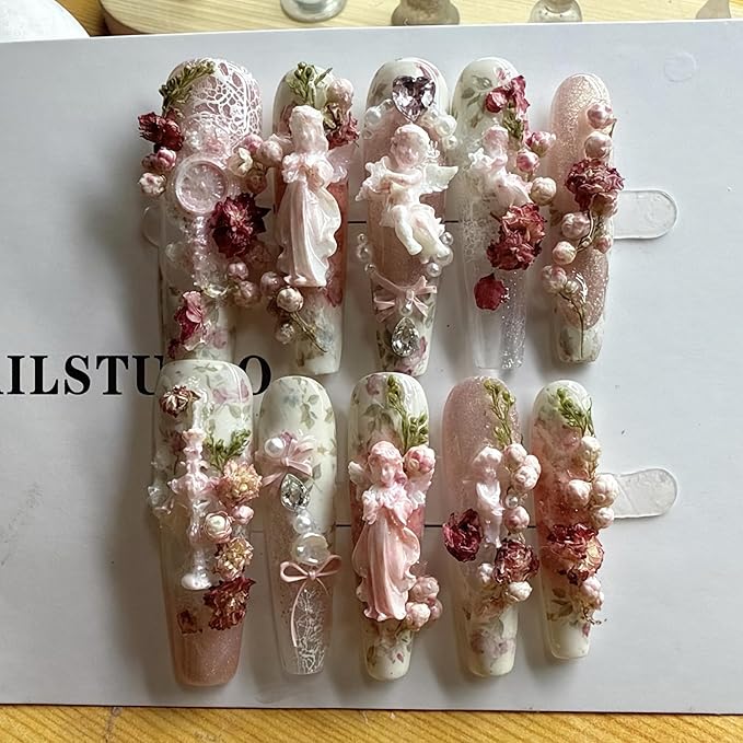 3D Angel Nail Art Molds Virgin Mary Design, Silicone Nails Tool Y2k Decoration