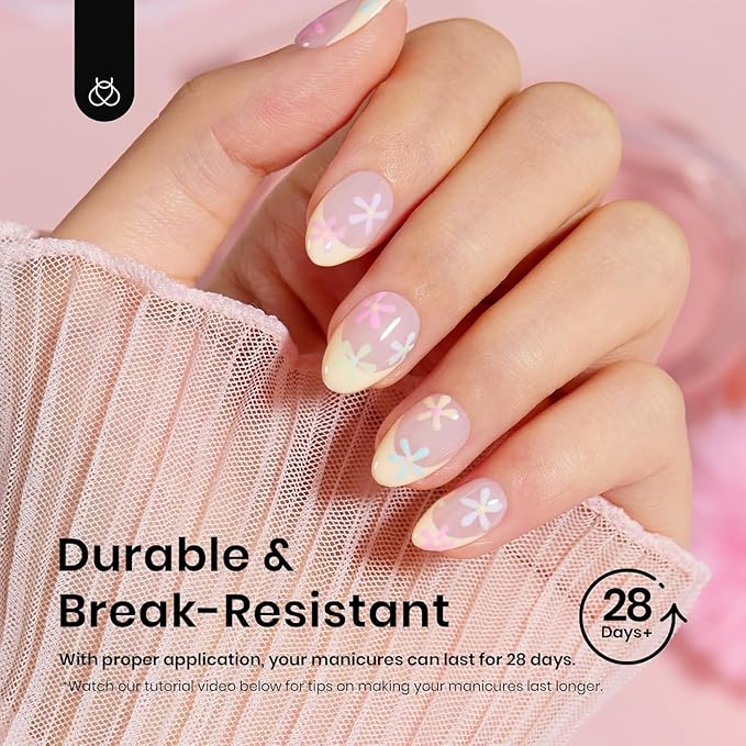 Beetles Extra Short Almond Nail Tips, 12 Sizes 288 PCS Pre-Shaped Clear Full Cover Etch Gel Nail Tips Clear Acrylic Nails Glue on Nails for Girls Women Nail Art Design,Nail Glue Needed