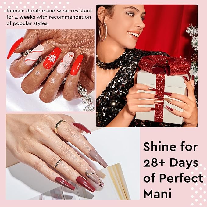 MEFA 47 PCS Gel Nail Polish Kit, 42 Colors All Seasons Collection Nude Pink White Colorful Gel Polish Set with 5 Pcs Base and Glossy/Matte/Glitter Top Coat DIY Manicure Art at Home Gifts for Women