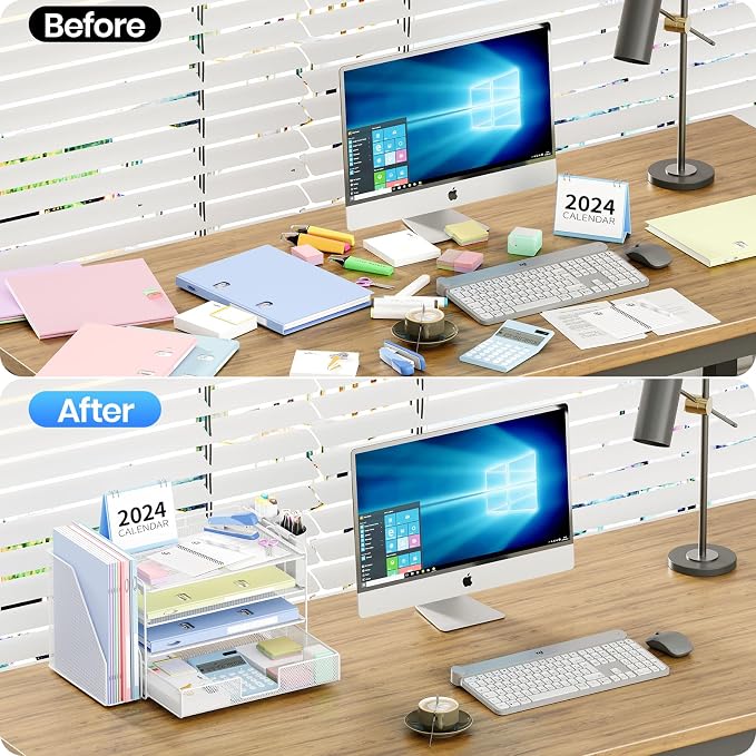 Desk Organizer, 4-Tier Desktop File Organizer - Image 5