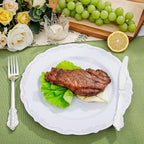 DaYammi 60PCS White and Silver Plastic Plates, Heavy Duty White and Silver - Image 3