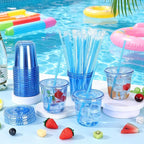 KesaPlan 50 Pack 12 oz Blue Plastic Party Cups - Image 2